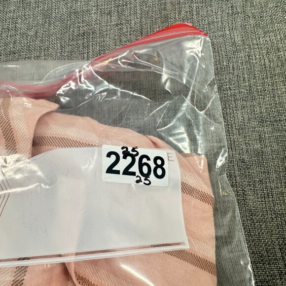 NEW! Mens AND NOW THIS Button Down Shirt Striped Peachy Small Rayon Collared - Picture 9 of 9